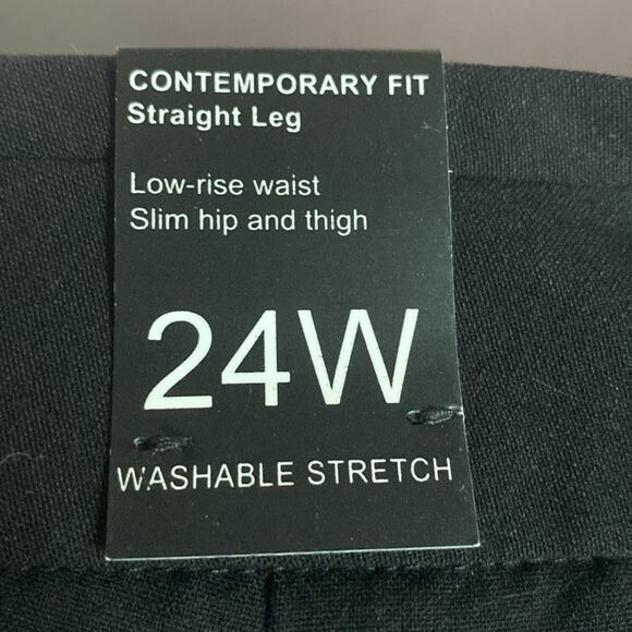 NWT Amanda & Chelsea Black Contemporary Straight Leg Fit Trouser Size 24W - Picture 10 of 10